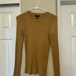 New Look Camel Ribbed Long Sleeve Blouse